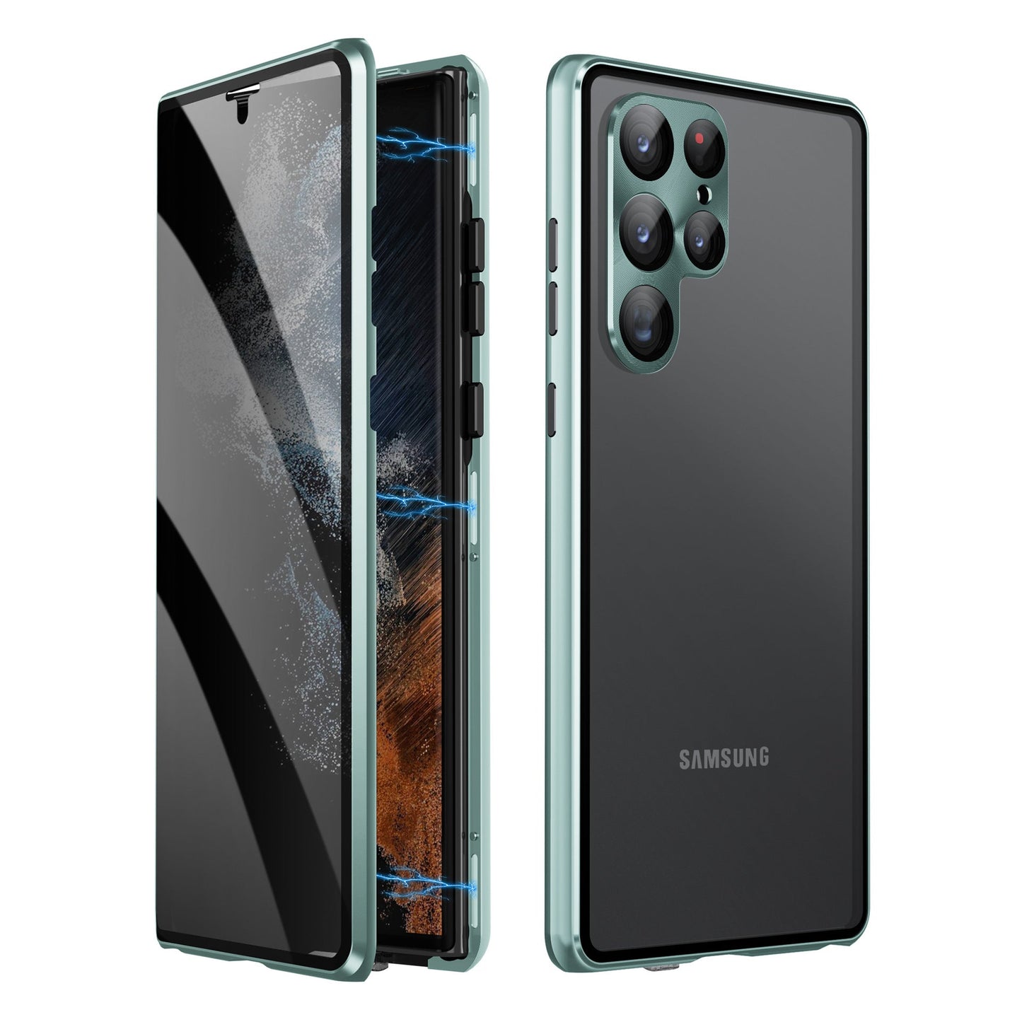 Metal Frame Magnetic All-around Protective Case For Samsung S23 24Ultra