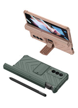 Cargar imagen en el visor de la galería, Magnetic Hinge Frame Pen Case Cover For Samsung Galaxy Z Fold 3 All-included Tempered Glass Plastic Case For Samsung Z Fold3