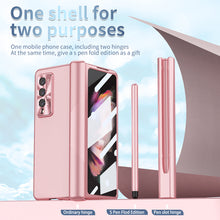 Cargar imagen en el visor de la galería, Pen Holder Luxury Full Protection Case for Samsung Galaxy Z Fold4 5G Fold3 with Tempered Glass Film