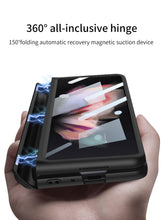 Charger l'image dans la galerie, Magnetic Tempered Glass Stand Case For Samsung Galaxy Z Fold Flip 3 Bracket Stand Hard Phone Cover For Samsung Fold3