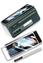 Carregar imagem no visualizador da galeria, Luxury Leather All-included Protection Cover For Samsung Galaxy Z Fold 3 Case Pen Holder Stander Plastic For Galaxy Z Fold3