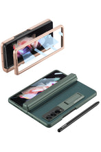 Carregar imagem no visualizador da galeria, Magnetic Leather Screen Glass All-included Cover For Samsung Galaxy Z Fold 3 Pen Case Holder Phone Case For Galaxy Z Fold3