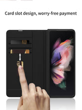 Carregar imagem no visualizador da galeria, Leather Weaving BV Grid Case For Samsung Galaxy Z Fold 3 5G Card Clip Slot Phone Cover For Galaxy Z Fold 3 Case Included Pen