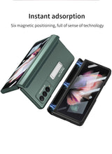 Charger l'image dans la galerie, Magnetic Tempered Glass Stand Case For Samsung Galaxy Z Fold Flip 3 Bracket Stand Hard Phone Cover For Samsung Fold3