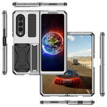 Cargar imagen en el visor de la galería, Samsung Galaxy Z Fold4 5G Case Aluminum Alloy Metal Heavy Duty Protection Stand Back Cover for Samsung Z Fold4 Capa