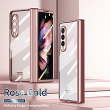 Load image into Gallery viewer, S Pen Fold Edition Case for Samsung Galaxy Z Fold 2 Z Fold 3 Pencil Slot Electroplating Clear Back Cover with Tempered Glass