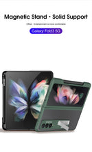 Carregar imagem no visualizador da galeria, Frosted Translucent Case For Samsung Galaxy Z Fold 3 5G Magnetic Holder TPU Frame Hard Back Cover For Galaxy Z Fold3 5G Case