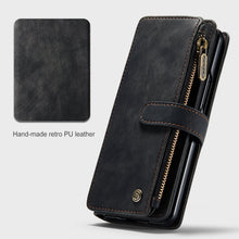 Load image into Gallery viewer, Leather Samsung Galaxy Z Fold4 5G Wallet Case With Lanyard Strap Wristlet Zipper Card Holder Case