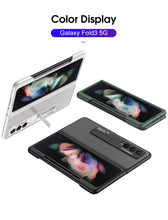 Carregar imagem no visualizador da galeria, Frosted Translucent Case For Samsung Galaxy Z Fold 3 5G Magnetic Holder TPU Frame Hard Back Cover For Galaxy Z Fold3 5G Case