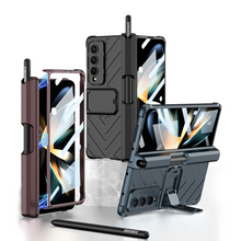 Cargar imagen en el visor de la galería, Hardcore Armor Case For Samsung Galaxy Z Fold4 5G With Push Pen Case Kickstand And Film Protector