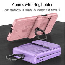 Cargar imagen en el visor de la galería, Magnetic Shockproof Armor Case For Galaxy Z Flip4 5G With Slide Lens Cover Support Wirless Charging