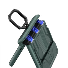 Cargar imagen en el visor de la galería, Magnetic Shockproof Armor Case For Galaxy Z Flip4 5G With Slide Lens Cover Support Wirless Charging