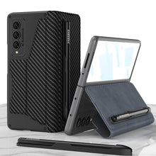 Charger l'image dans la galerie, Leather Wallet Samsung Galaxy Z Fold4 5G Case With Detachable Velcro Pen Slot