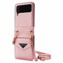 Cargar imagen en el visor de la galería, Samsung Z FLIP 4 Crossbody Phone Case Lychee Flip Leather Slip Card Case