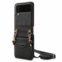 Cargar imagen en el visor de la galería, Samsung Z FLIP 4 Crossbody Phone Case Lychee Flip Leather Slip Card Case