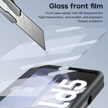 Cargar imagen en el visor de la galería, Leather Hinge Protector Samsung Galaxy Z Fold5 Case With Self-tempered Glass Film