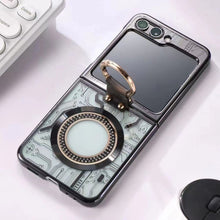 Cargar imagen en el visor de la galería, Cyberpunk Magnetic Wireless Charging Phantom Ring Case For Samsung Galaxy Z Flip5 Flip4 Flip3