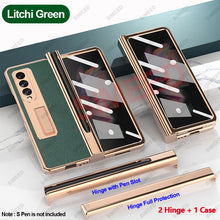 Cargar imagen en el visor de la galería, Samsung Galaxy Z Fold 4 3 2 5G Case With 2PCS Hinge Pen Slot and Capacitive Pen