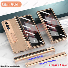 Cargar imagen en el visor de la galería, Samsung Galaxy Z Fold 4 3 2 5G Case With 2PCS Hinge Pen Slot and Capacitive Pen