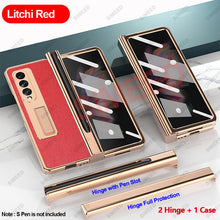 Cargar imagen en el visor de la galería, Samsung Galaxy Z Fold 4 3 2 5G Case With 2PCS Hinge Pen Slot and Capacitive Pen