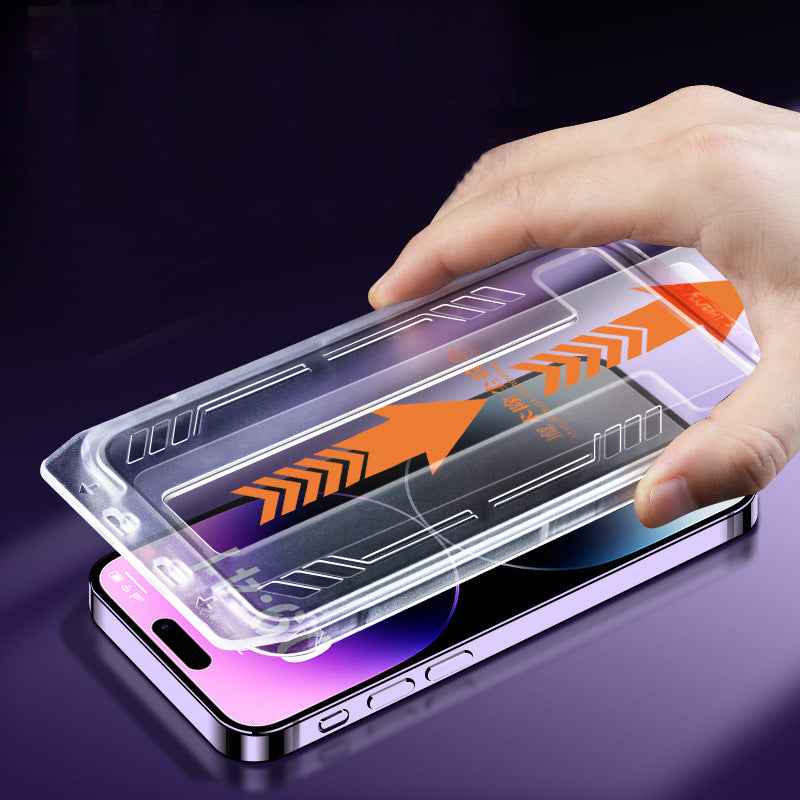 2 Sets HD EZ Fit Screen Protector For iPhone Auto Dust Cleaning Bubble Free