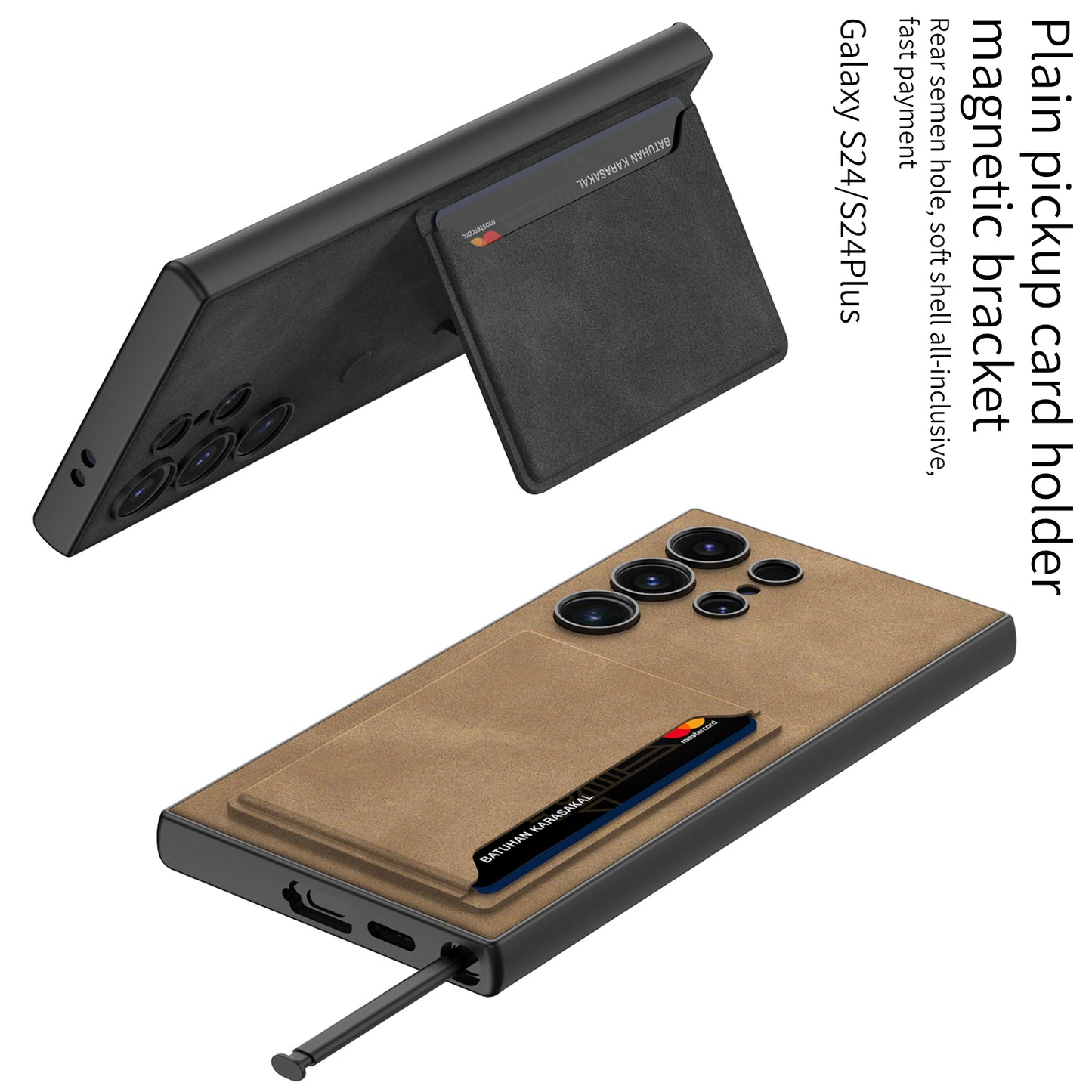 Leather Cardholder Case For Samsung S24Ultra S24Plus S24