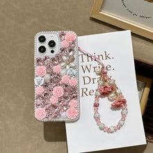 Cargar imagen en el visor de la galería, Luxurious Sparkling Diamond Rose Flower iPhone Case
