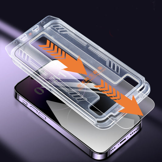 2 Sets HD EZ Fit Screen Protector For iPhone Auto Dust Cleaning Bubble Free