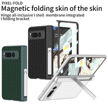 Load image into Gallery viewer, Magnetic All-inclusive Woven Pattern Case With Tempered Film For Google Pixel Fold With Damped Folding Bracket - mycasety2023 Mycasety
