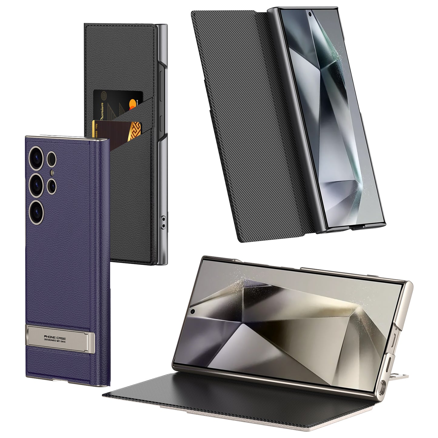 Luxury Leather Cardholder Case With Stand For Samsung S24Ultra S23Ultra