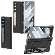 Load image into Gallery viewer, Magnetic Hinge Shockproof Leather Phone Case With Back Screen Protector For Galaxy Z Fold6
