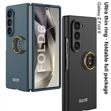 Lade das Bild in den Galerie-Viewer, Luxury Leather Shockproof Phone Case With Ring Holder For Samsung Galaxy Z Fold6
