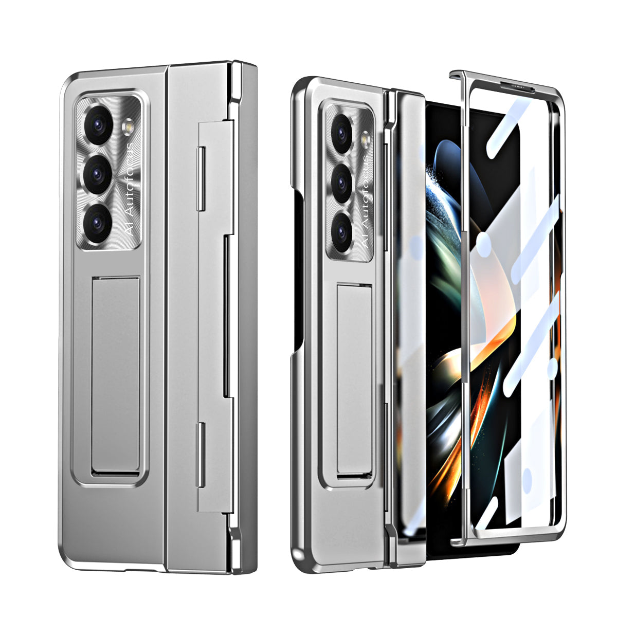 Armor Electroplated Anti-fall Protective Phone Case For Samsung Galaxy Z Fold3/4/5 With Back Screen Glass - Mycasety Mycasety