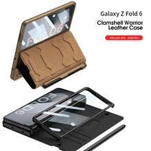 Carregar imagem no visualizador da galeria, Luxurious Leather Cover Shockproof Phone Case With Screen Protector and Pen Slot For Samsung Galaxy Z Fold6
