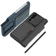 Load image into Gallery viewer, Magnetic Hinge Pen Box Lens Slide Protector Shockproof Phone Case With Screen Protector &amp; Card Holder For Galaxy Z Fold 6
