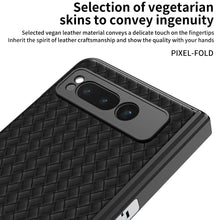 Load image into Gallery viewer, Magnetic All-inclusive Woven Pattern Case With Tempered Film For Google Pixel Fold With Damped Folding Bracket - mycasety2023 Mycasety
