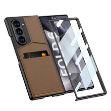 Lade das Bild in den Galerie-Viewer, Leather Card Holder Shockproof Phone Case With Screen Protector For Samsung Galaxy Z Fold6
