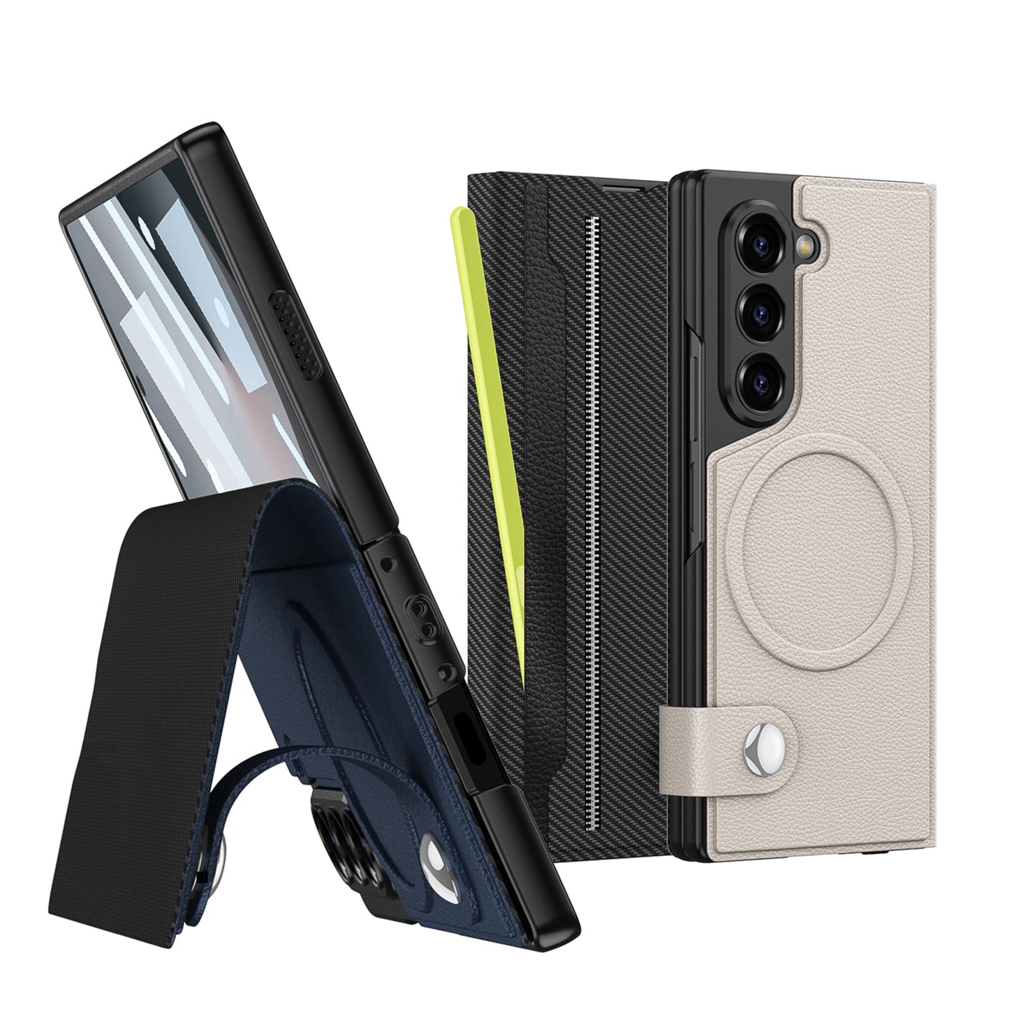 Magnetic Flip Leather Cover Card Holder Anti-Fall Shockproof Phone Case For Galaxy Z Fold 7/6/5