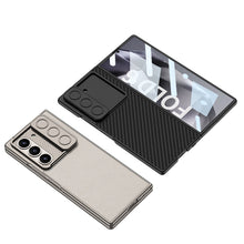 Load image into Gallery viewer, Leather All-inclusive Lens Slide Protector Phone Case With Back Screen Protector For Samsung Galaxy Z Fold 6
