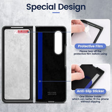 Load image into Gallery viewer, Luxurious Leather Ring Holder Protective Phone Case With Front Protection Film For Samsung Galaxy Z Fold5 Fold4 Fold3 - Mycasety Mycasety
