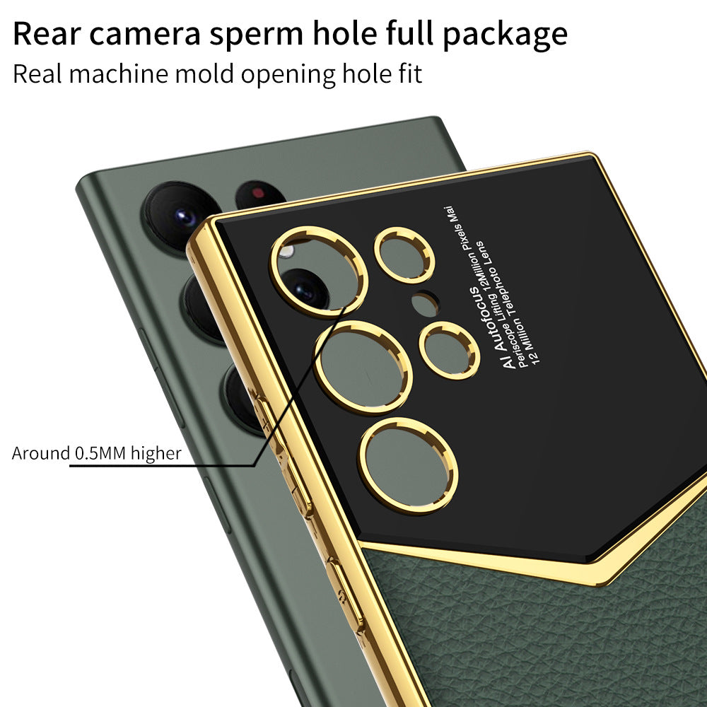 Electroplated Leather Phone Case For Samsung Galaxy S23Ultra Series