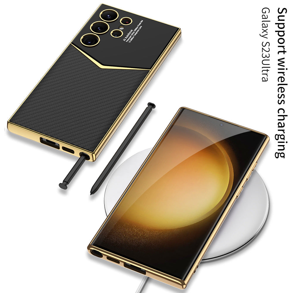 Electroplated Leather Phone Case For Samsung Galaxy S23Ultra Series