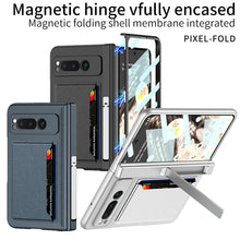 Load image into Gallery viewer, Magnetic Folding All-inclusive Leather Case With Tempered Film For Google Pixel Fold With Damped Folding Bracket &amp; Card Holder - mycasety2023 Mycasety
