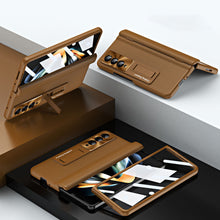 Load image into Gallery viewer, Central Axis With Pen Folding Anti-Fall Shell Film Integrated Leather Phone Case For Samsung Galaxy fold4 fold3 5G - Mycasety Mycasety
