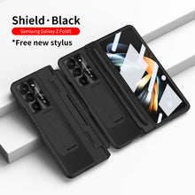 Load image into Gallery viewer, Luxury Leather Magnetic Bracket Shell Electroplated Phone Case For Samsung Galaxy Z Fold3/4/5 With Back Screen Glass - Mycasety Mycasety
