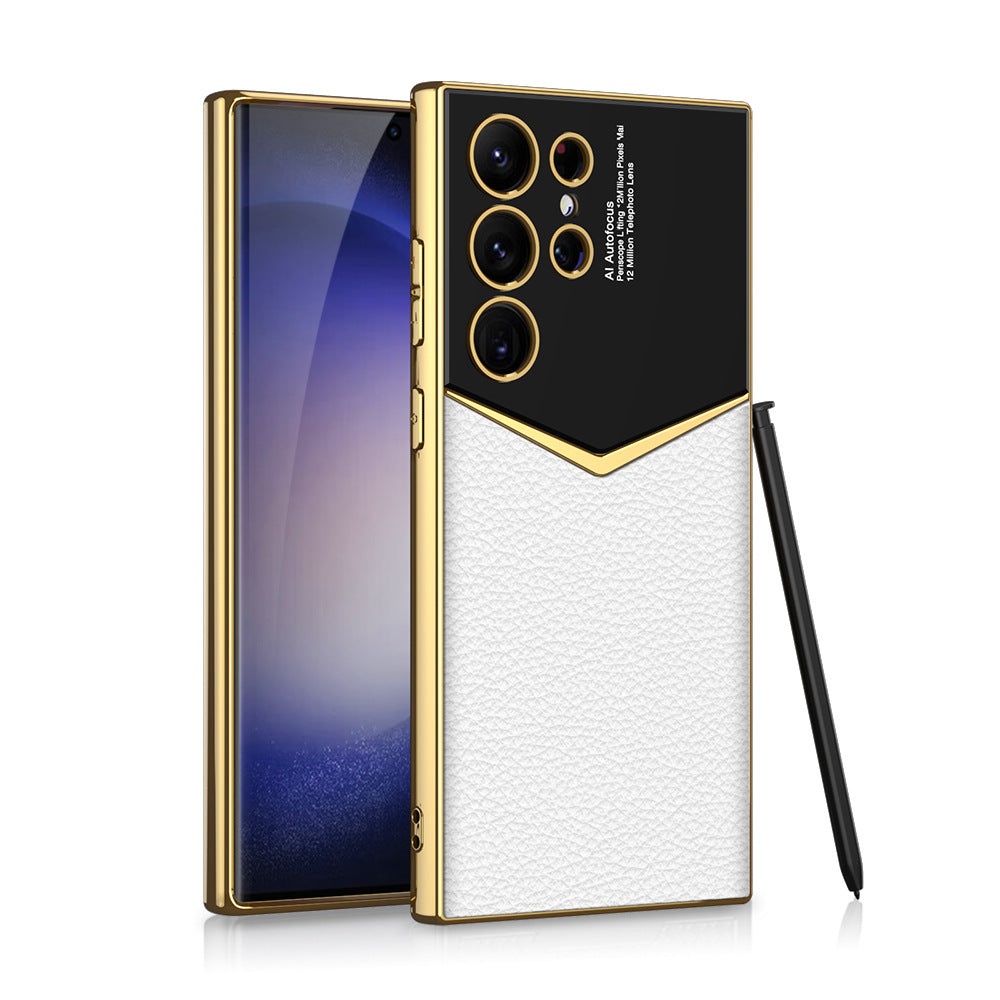 Electroplated Leather Phone Case For Samsung Galaxy S23Ultra Series