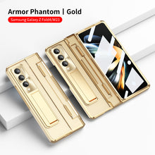 Load image into Gallery viewer, Armor Hinge Folding Magnetic Bracket Shell Case For Samsung Galaxy Z Fold3 Fold4 5G With S-Pen Slot &amp; Stylus - Mycasety Mycasety
