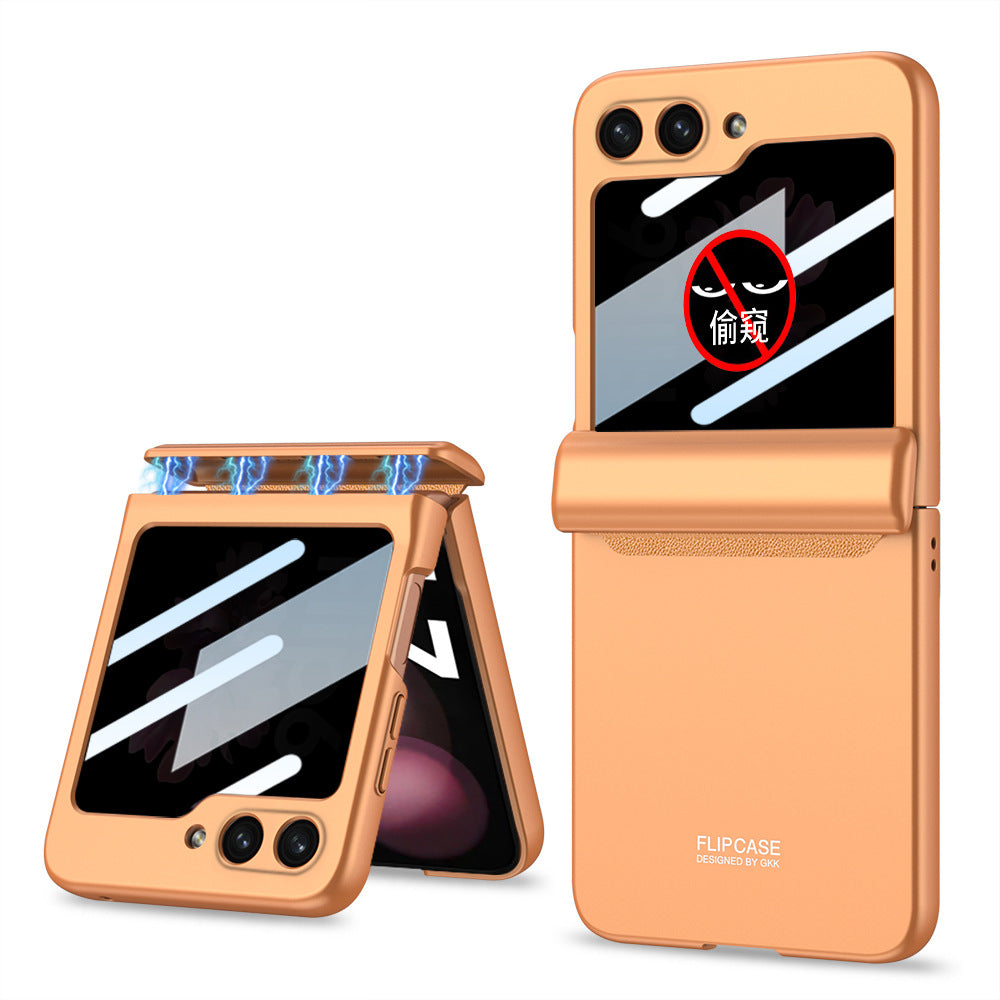 Magnetic Hinge Samsung Galaxy Z Flip5 Flip6 Full Coverage Phone Case with Front Screen Protector