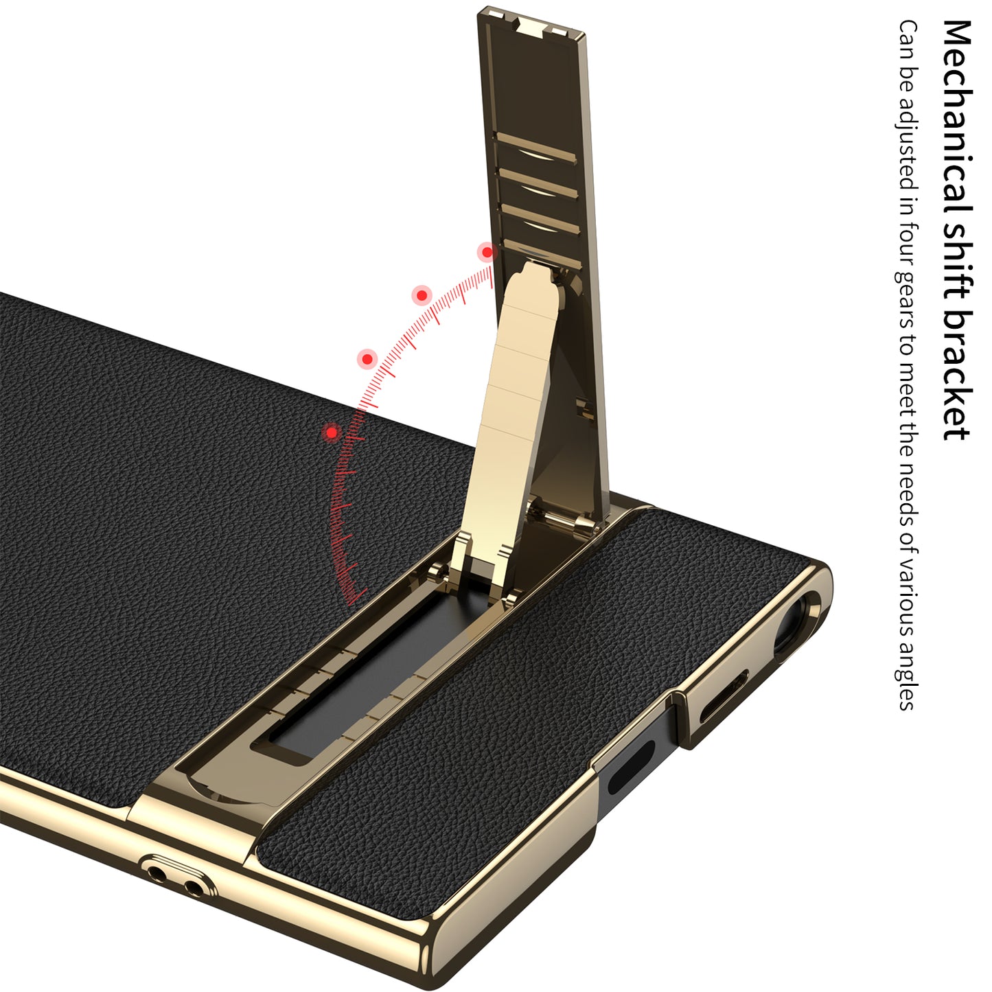 Shockproof with Precision Cutouts S24Ultra Electroplated Vegan Leather Stand Case for S24Ultra S24 Plus