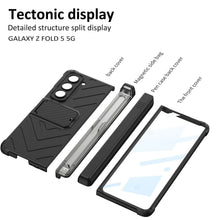 Load image into Gallery viewer, Magnetic Armor All-included Slide Pen Case With Back Screen Glass Hinge Holder Phone Cover For Galaxy Z Fold3 Fold4 Fold5 Fold6
